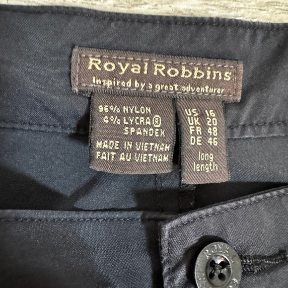 Royal Robbins Discovery Ankle Pants Stretch Black Travel Size 16 Long - Picture 6 of 8